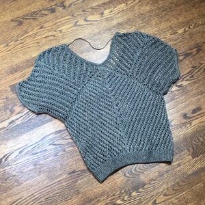 Express Silver Crochet Sweater